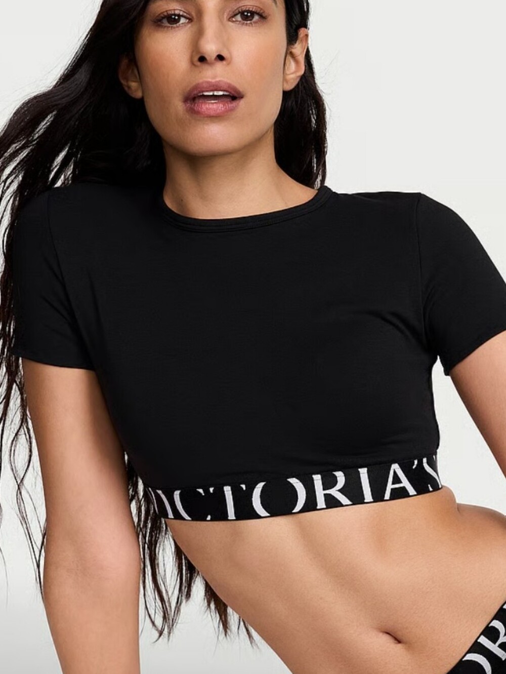 VS The T-shirt Cotton Short-Sleeve Bralette Crop Top Sz Med
